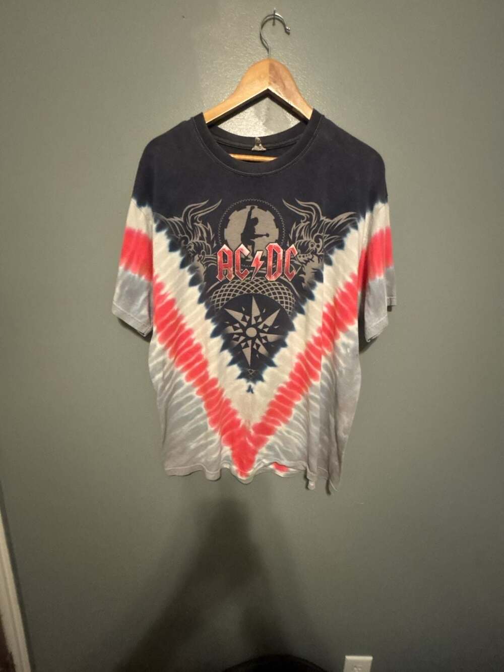 AC/DC 2008 Black Ice World Tour Tie Dye Concert T-Shirt XL